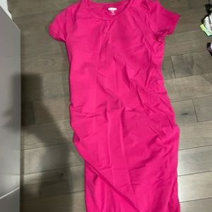 Hot pink maternity dress
